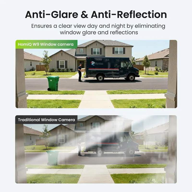 HomiQ Life Window Security Camera 3MP 2K, Indoor WiFi Cameras 2.4GHz/5GHz with Colorvue AI Color Night Vision, Motion & Person Detection with Auto-Focus , Easy Installation, 24/7 Recording Works with Alexa & Google Home