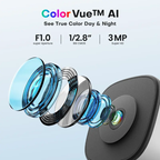 HomiQ Life Window Security Camera 3MP 2K, Indoor WiFi Cameras 2.4GHz/5GHz with Colorvue AI Color Night Vision, Motion & Person Detection with Auto-Focus , Easy Installation, 24/7 Recording Works with Alexa & Google Home