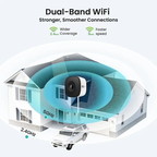 HomiQ Life Window Security Camera 3MP 2K, Indoor WiFi Cameras 2.4GHz/5GHz with Colorvue AI Color Night Vision, Motion & Person Detection with Auto-Focus , Easy Installation, 24/7 Recording Works with Alexa & Google Home