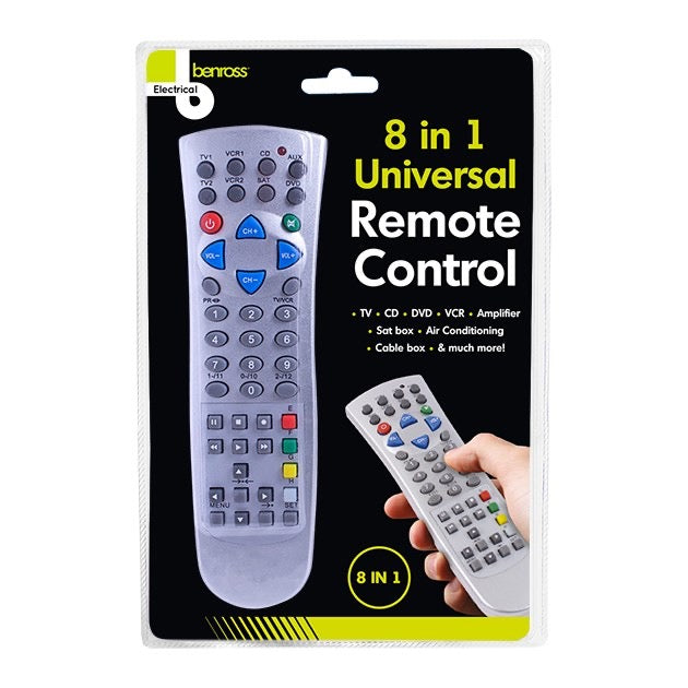 8-in-1 Universal Remote Control – TV, DVD, VCR, SAT, A/C & More product image