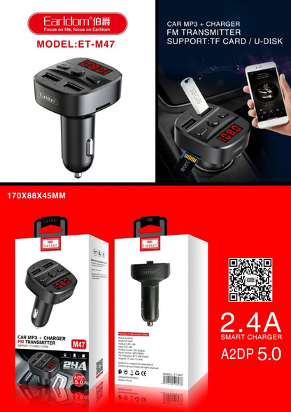 Car MP3 Player with FM Transmitter & Dual USB Charger – Bluetooth Hands-Free product image