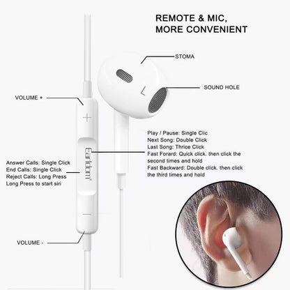 3.5mm In-Ear Earphones – Wired Stereo Headset with Mic & Tangle-Free Cable product image