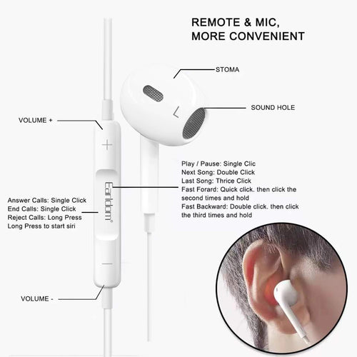 3.5mm In-Ear Earphones – Wired Stereo Headset with Mic & Tangle-Free Cable product image
